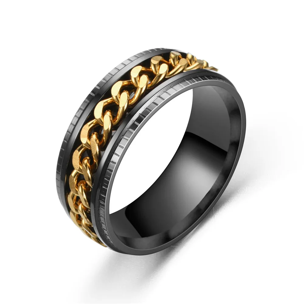 Stainless Steel Rotatable Men Ring High Quality Spinner Chain Punk Women Jewelry for Party Gift
Stainless Steel Rotatable Men Ring High Quality Spinner Chain Punk Women Jewelry for Party Gift