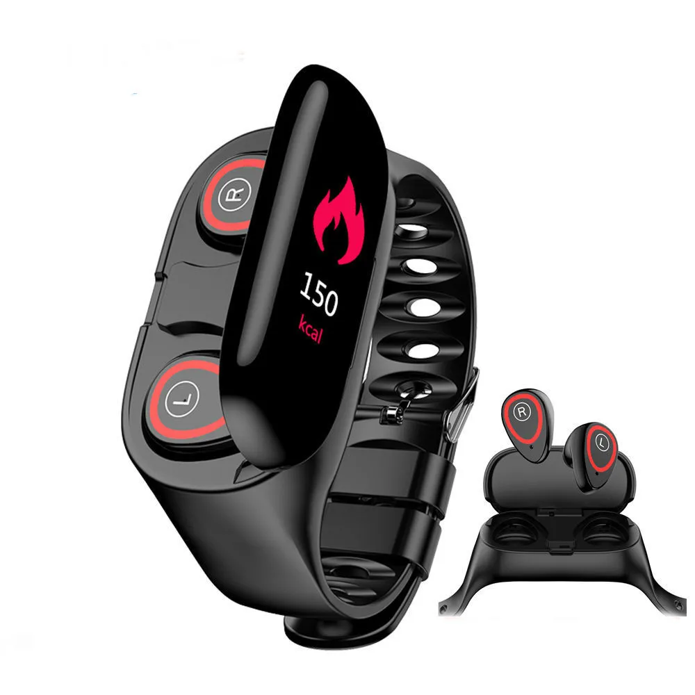 M1 Smart Watch With BT Earphone Heart Rate Health Tracker Fitness Bracelet Smart Wristband With Wireless Headphones, Black
M1 Smart Watch With BT Earphone Heart Rate Health Tracker Fitness Bracelet Smart Wristband With Wireless Headphones, Black