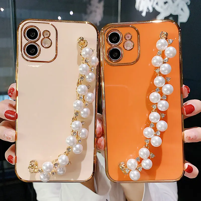 Fashion Pendant Chain Bracelet Pearl Phone Case Accessories, For iphone 7 8 X XR XS 11 Pro Max Phone Plating Soft Phone Cover
Fashion Pendant Chain Bracelet Pearl Phone Case Accessories, For iphone 7 8 X XR XS 11 Pro Max Phone Plating Soft Phone Cover