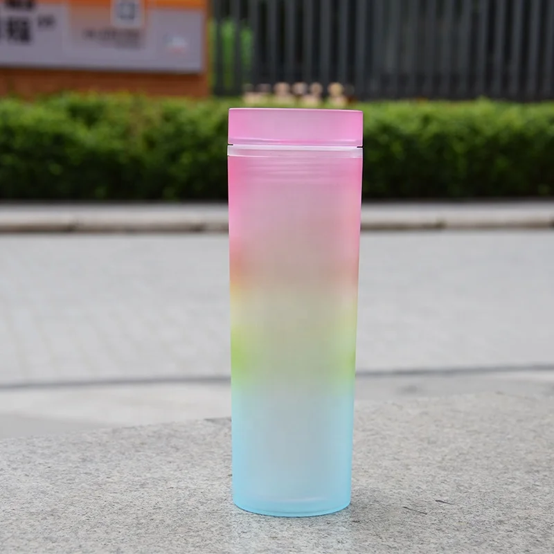 New Trend Ombre Gradient Rain Bow Acrylic Skinny Tumbler Cups Plastic Double Wall Reusable Acrylic Tumbler with Straw and Lid
New Trend Ombre Gradient Rain Bow Acrylic Skinny Tumbler Cups Plastic Double Wall Reusable Acrylic Tumbler with Straw and Lid