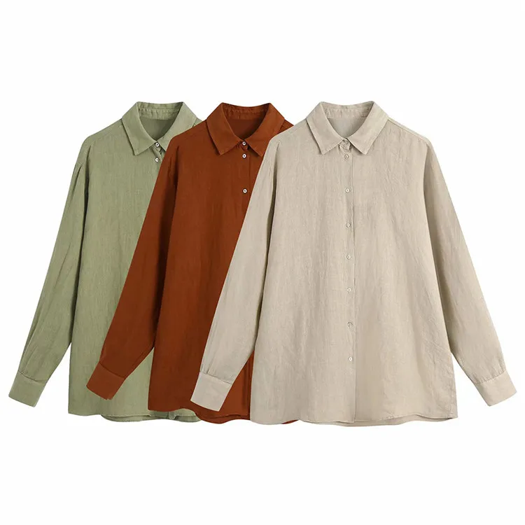 ZA Women 2021 Fashion Loose Flax drape Blouses Vintage Long Sleeve Button-up lapel Female Shirts Blusas Chic Tops, Picture color
ZA Women 2021 Fashion Loose Flax drape Blouses Vintage Long Sleeve Button-up lapel Female Shirts Blusas Chic Tops, Picture color
