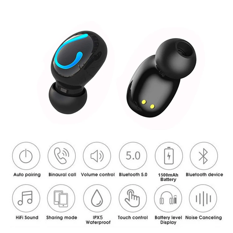 Factory Q67 TWS Stereo Hifi Sound Headphone Noise Cancelling Mini Wireless Headset Sport Bluetooth Earbuds - ANKUX.COM