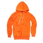 Custom Street Style 100% Polyester Men's Hoodies Jumper Orange 5 Pocket Hoodies For Jumper