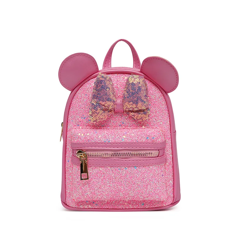 

Factory Direct Supply New Children's Bags Trendy PU Bowknot Ears Cute Small School Bag Backpack, Dark pink+black+blue+green+pink or customized
