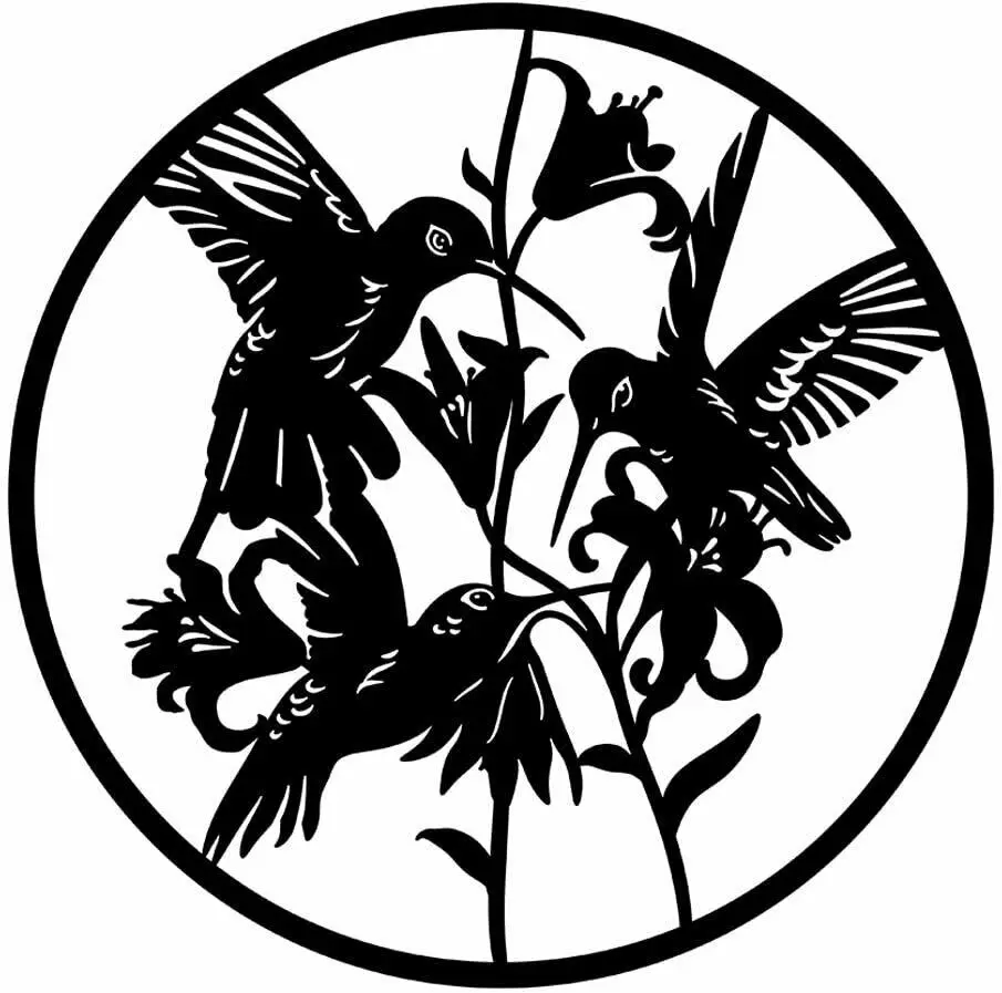 Round Animal Metal Wall Decor Flying Hummingbird with Lily Flower Metal Wall Art, Black
Round Animal Metal Wall Decor Flying Hummingbird with Lily Flower Metal Wall Art, Black