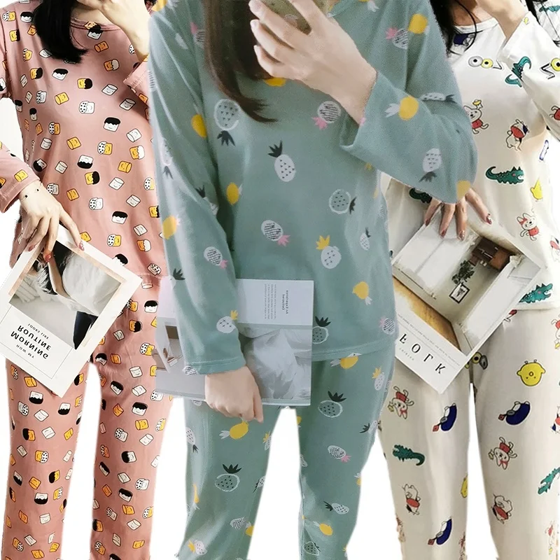 Style Duoduo women's pajamas spring and autumn two-piece suit round neck long sleeve trousers cute style homewear suit wholesale
Style Duoduo women's pajamas spring and autumn two-piece suit round neck long sleeve trousers cute style homewear suit wholesale