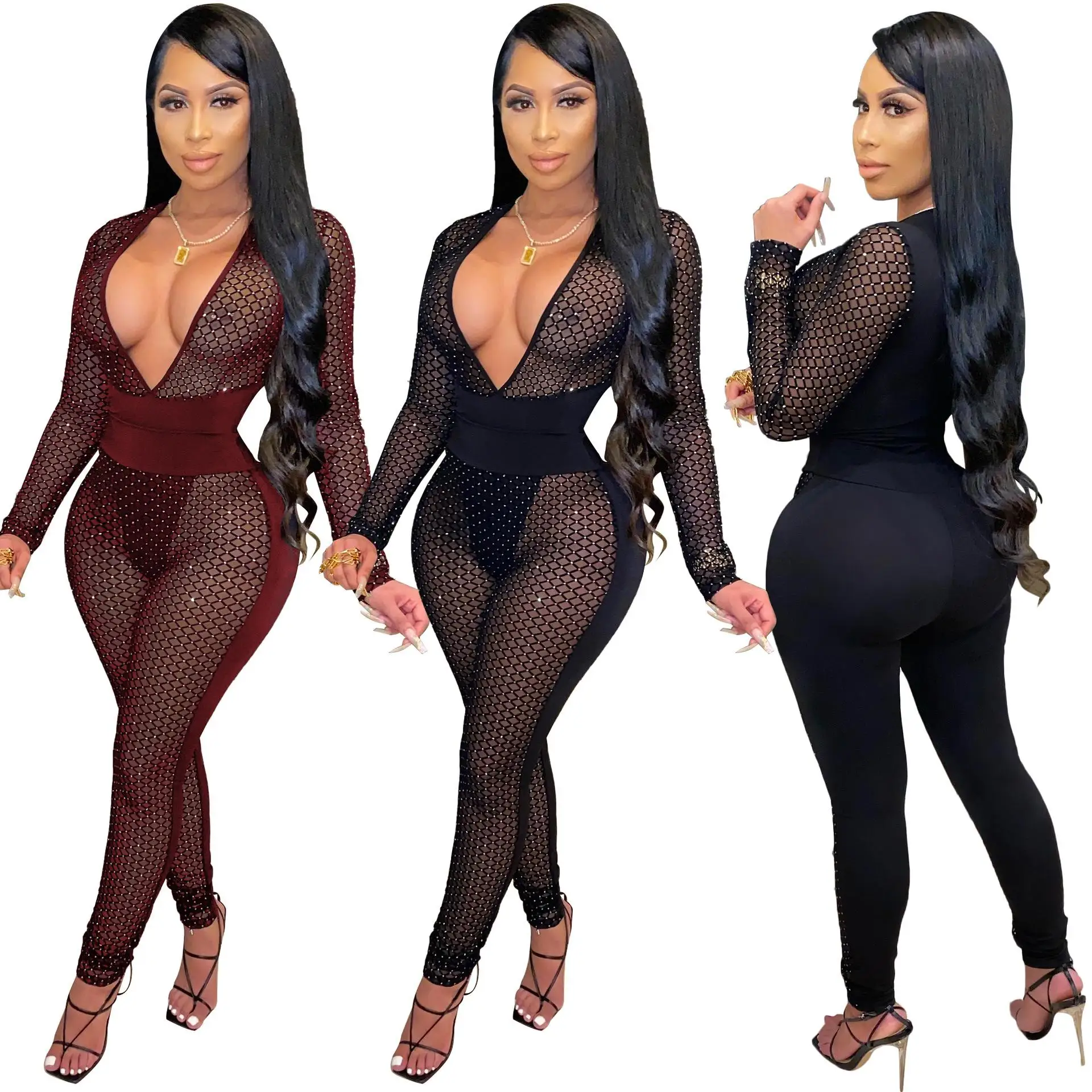 wholesale fall clothing for women sexy mesh bodycon jumpsuit and romper sexy woman club wear outfits, As pictures
wholesale fall clothing for women sexy mesh bodycon jumpsuit and romper sexy woman club wear outfits, As pictures