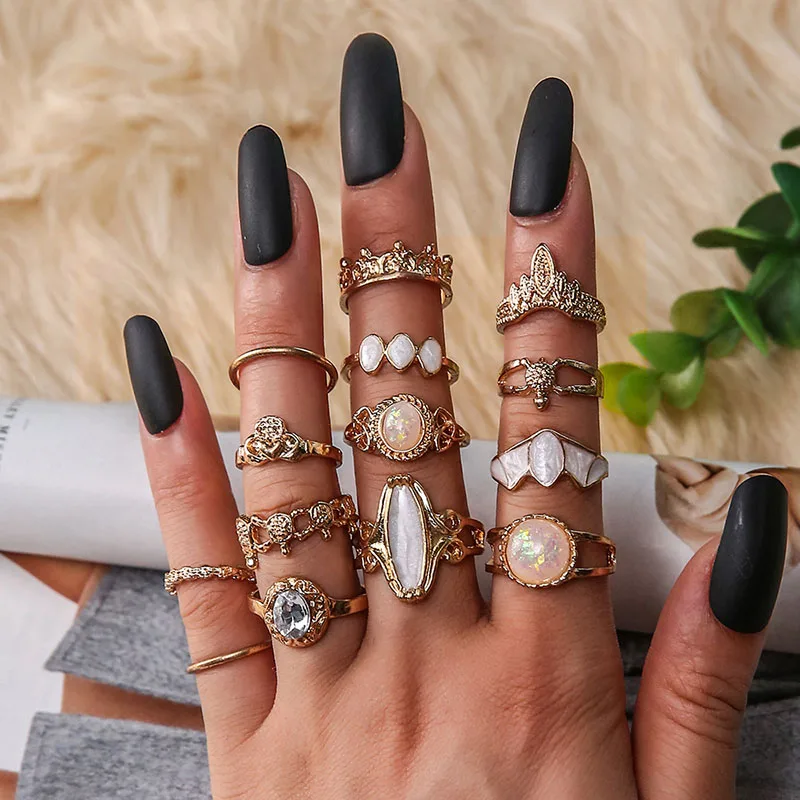 JOJO Fashion 14pcs/set Vintage Bohemian Moon Star Knuckle Finger Ring Set For Female Women
JOJO Fashion 14pcs/set Vintage Bohemian Moon Star Knuckle Finger Ring Set For Female Women