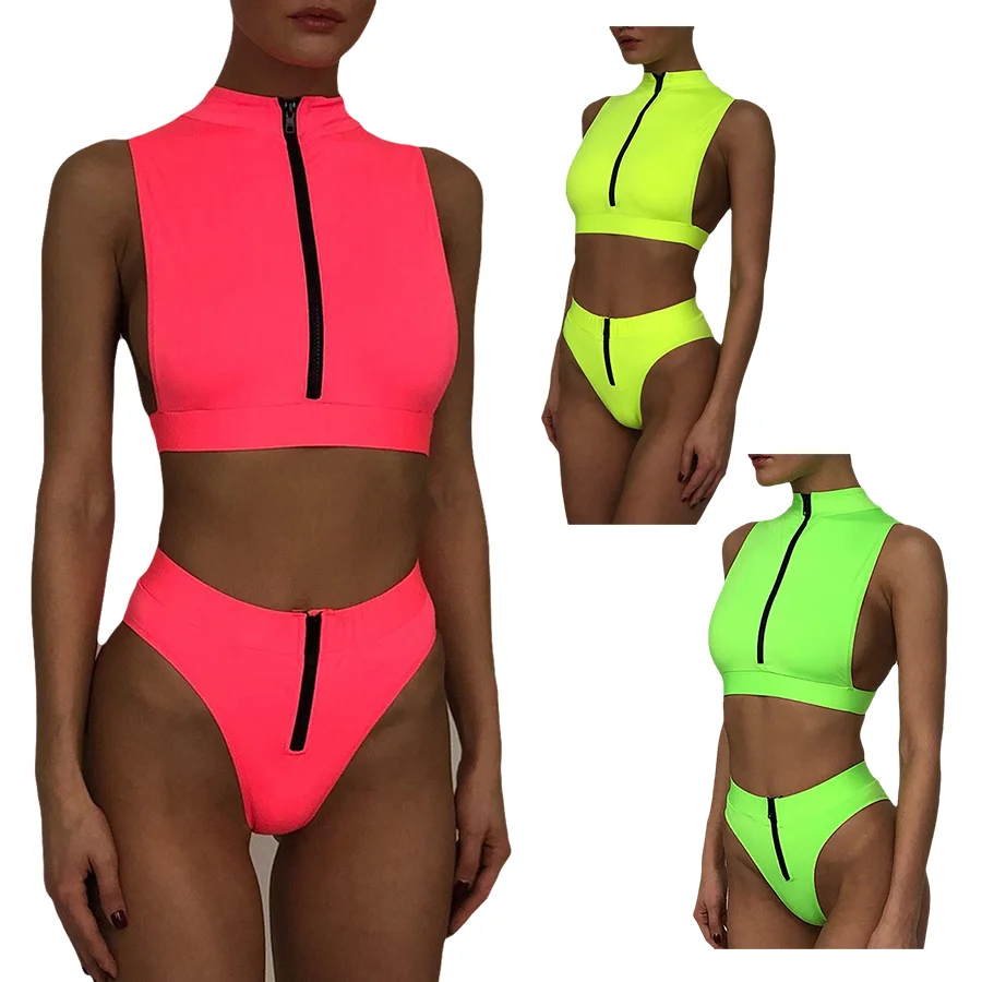 Bikini 2021 New Monki Sleeveless Swimsuit For Women Fluorescence Zipper Two Pieces Sets Swimsuit, Select
Bikini 2021 New Monki Sleeveless Swimsuit For Women Fluorescence Zipper Two Pieces Sets Swimsuit, Select