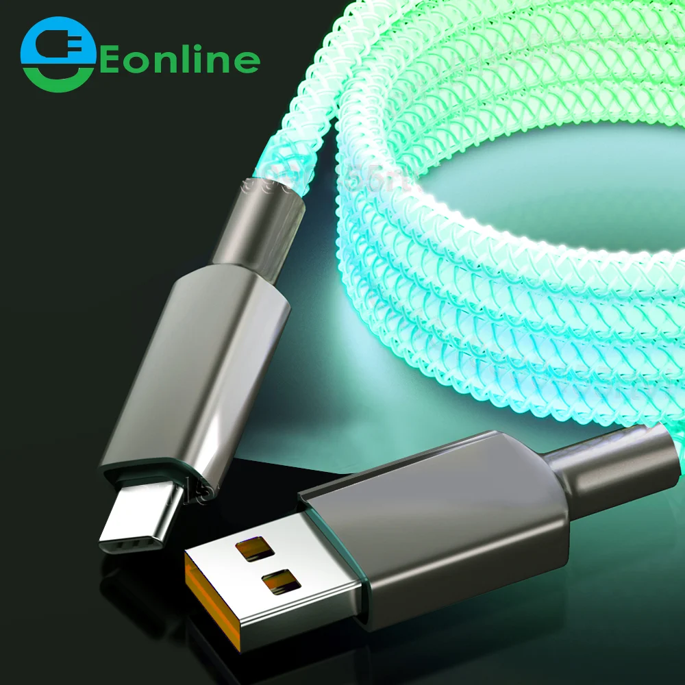 Eonline Flow Luminous Lighting USB Type C Cable 6A 66W For Huawei P50 Honor 5A Fast Charging USB C Charger Data Cable for Xiaomi, Rgb
Eonline Flow Luminous Lighting USB Type C Cable 6A 66W For Huawei P50 Honor 5A Fast Charging USB C Charger Data Cable for Xiaomi, Rgb