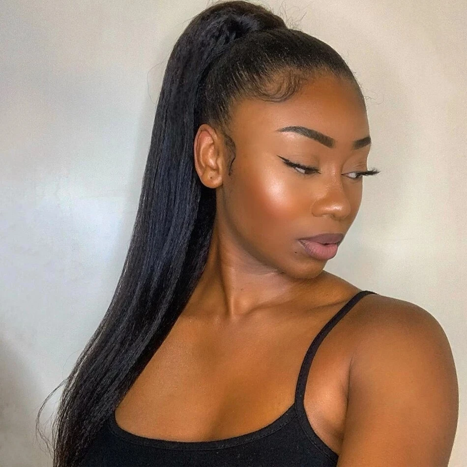 Long Straight Hair Ponytail Human extension Drawstring Ponytail Clip in Extension Yaki Straight Hair Pony tail
Long Straight Hair Ponytail Human extension Drawstring Ponytail Clip in Extension Yaki Straight Hair Pony tail