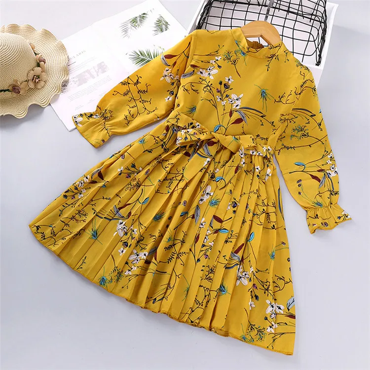 Spring Teen Girls Dresses Printed Flower Full Sleeve Pleated Ruffle Princess Dress Kids Frock Retro Style Children Fall Dress, 1pattern
Spring Teen Girls Dresses Printed Flower Full Sleeve Pleated Ruffle Princess Dress Kids Frock Retro Style Children Fall Dress, 1pattern
