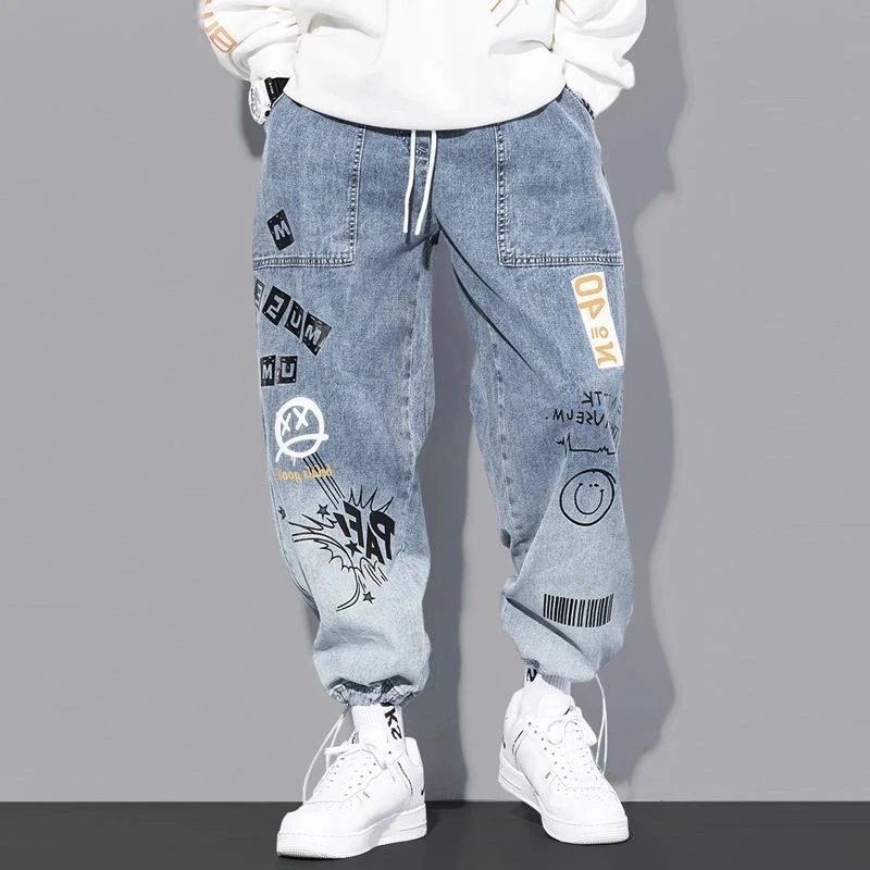 New trend popular logo streetwear loose colorblock jeans for men wide leg casual bootcut print jeans custom
New trend popular logo streetwear loose colorblock jeans for men wide leg casual bootcut print jeans custom