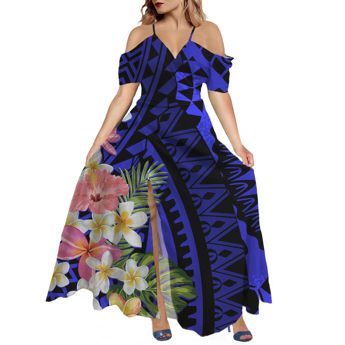 Blue Hibiscus Flower Summer beach Dresses Lady Elegant Party Dresses Long Women V Neck Belt A-Line Sexy Dresses high quality, Customized color
Blue Hibiscus Flower Summer beach Dresses Lady Elegant Party Dresses Long Women V Neck Belt A-Line Sexy Dresses high quality, Customized color