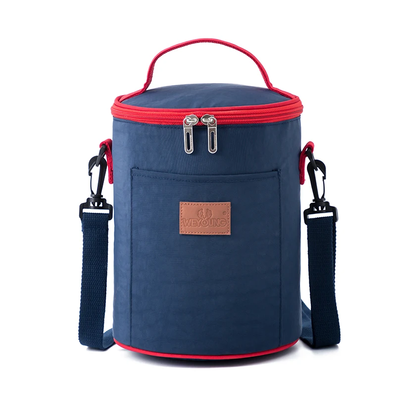 Round oxford shoulder lady women insulated thermal lunch box cooler bag for outdoor picnic with front pocket, Gray/blue/pink/yellow/dark blue
Round oxford shoulder lady women insulated thermal lunch box cooler bag for outdoor picnic with front pocket, Gray/blue/pink/yellow/dark blue