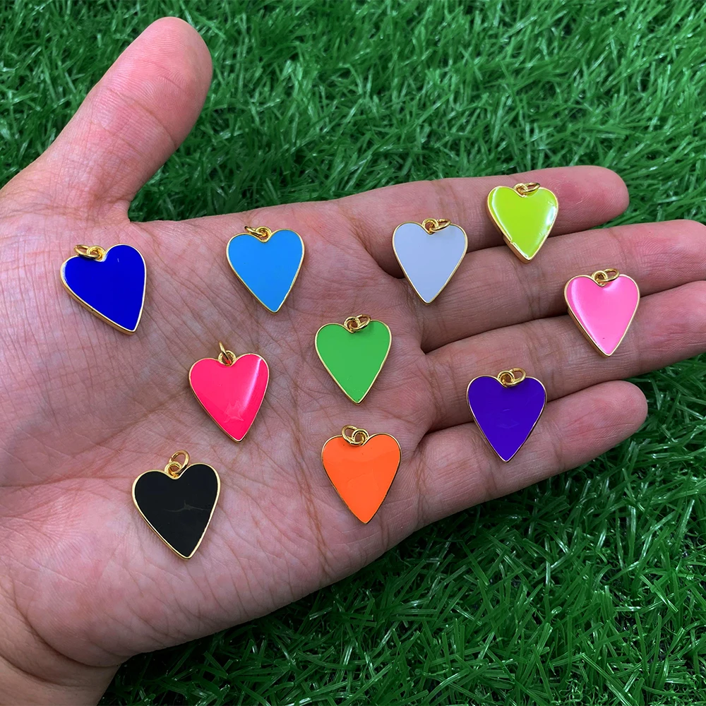 New Fashion 10pc Gold Plated Colorful Heart Shape DIY Jewelry bracelet/necklace/ earring Making Accessories
New Fashion 10pc Gold Plated Colorful Heart Shape DIY Jewelry bracelet/necklace/ earring Making Accessories