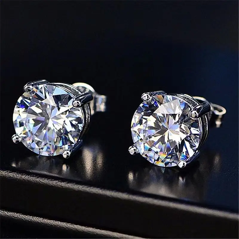 2021 Fashion Hot Sale Four Prong Stud Earrings Elegant White Diamond earrings Round Cut Silver Earrings gift Jewelry, Picture shows
2021 Fashion Hot Sale Four Prong Stud Earrings Elegant White Diamond earrings Round Cut Silver Earrings gift Jewelry, Picture shows