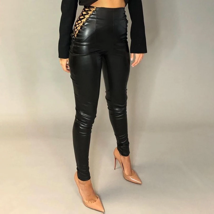 Peeqi Sexy Skinny side Cut Out Tassels Pu Leather Drawstring Stacked Pants Women Trousers
Peeqi Sexy Skinny side Cut Out Tassels Pu Leather Drawstring Stacked Pants Women Trousers