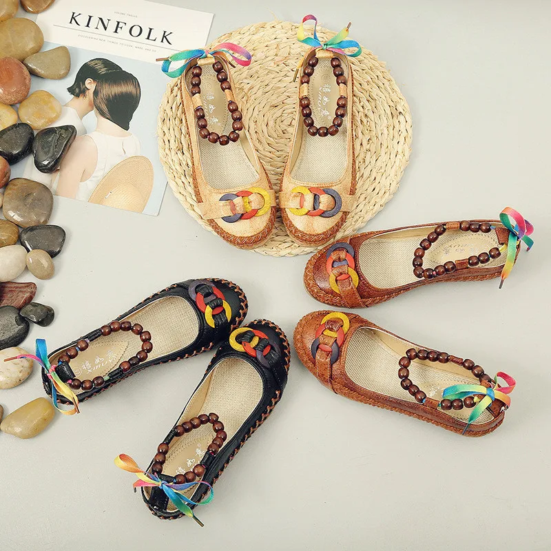 Ethnic Style Embroidered Women's Beaded Lace Foot Ring Flat Back Retro Linen Shoes, As the picture display
Ethnic Style Embroidered Women's Beaded Lace Foot Ring Flat Back Retro Linen Shoes, As the picture display