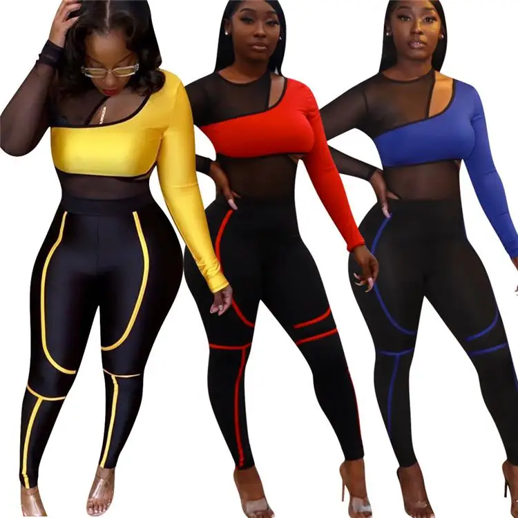 Custom Lady 2 Pcs Long Sleeve Mesh Yoga Clothing Bodycon Two Piece Autumn Women Sweat Suits Set, Custom color
Custom Lady 2 Pcs Long Sleeve Mesh Yoga Clothing Bodycon Two Piece Autumn Women Sweat Suits Set, Custom color