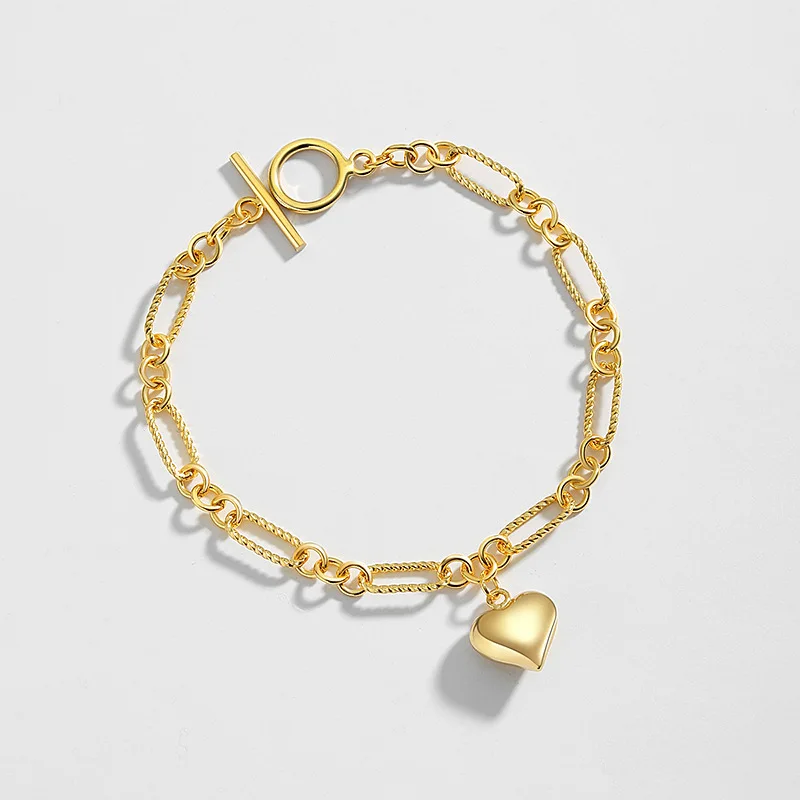 Personalized Hip Hop Jewelry 925 Sterling Silver Cuba Link Chain 18k Gold Plated Heart Pendant Paper Clip Bracelet For Women
Personalized Hip Hop Jewelry 925 Sterling Silver Cuba Link Chain 18k Gold Plated Heart Pendant Paper Clip Bracelet For Women