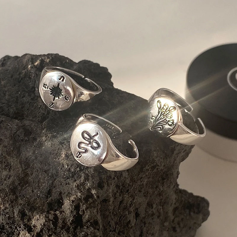Pure 925 Sterling Silver Retro Pattern Carving Wedding Rings Vintage Silver Opening Adjustable Rings For Women Jewelry
Pure 925 Sterling Silver Retro Pattern Carving Wedding Rings Vintage Silver Opening Adjustable Rings For Women Jewelry