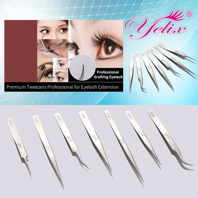 302 Stainless Steel Yelix ST Eyelash Applicator Tweezers Set, Silver
302 Stainless Steel Yelix ST Eyelash Applicator Tweezers Set, Silver