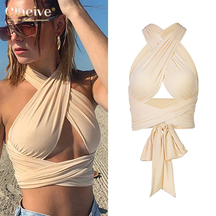 Clacive Hot Products Fashionable Sleeveless Hollow Out Cross Halter Woman Backless Crop Top Slim Club Sexy Women Tank Tops, White;khaki;black
Clacive Hot Products Fashionable Sleeveless Hollow Out Cross Halter Woman Backless Crop Top Slim Club Sexy Women Tank Tops, White;khaki;black