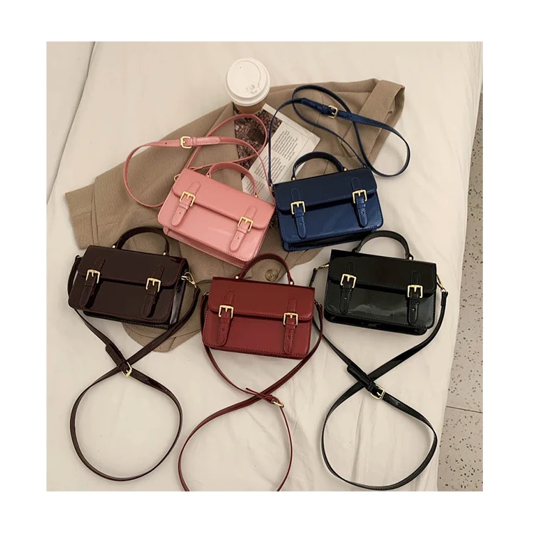 Fashion Patent Leather Flap Messenger Bag Lady Vintage Buckle Crossbody Bag Textured Solid Color Small Square Bag Women Handbags
Fashion Patent Leather Flap Messenger Bag Lady Vintage Buckle Crossbody Bag Textured Solid Color Small Square Bag Women Handbags