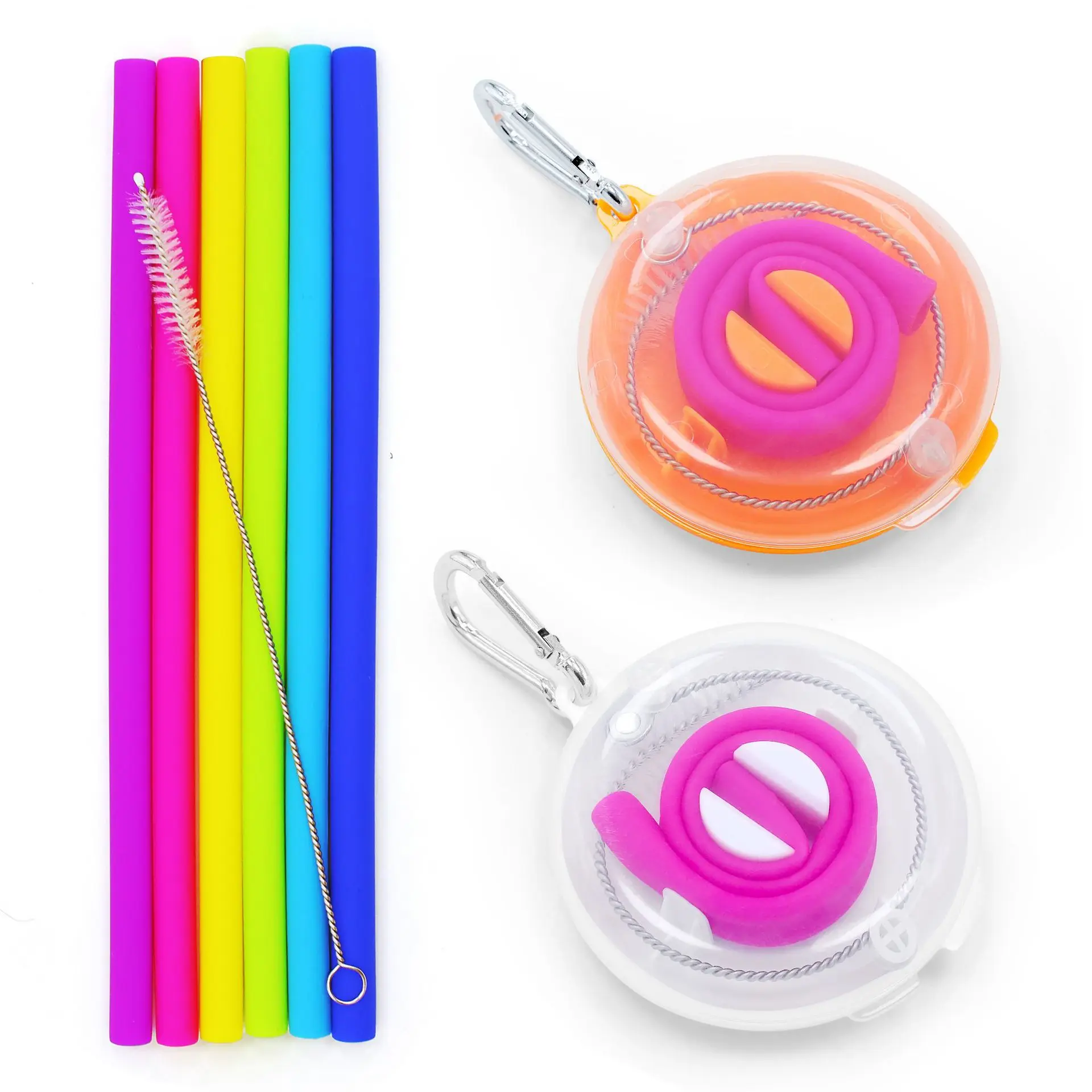 D1946 Reusable Juice Straws Drinking Straw Set Keychain With Cleaning Brushes Box Portable Straight Silicone Straw
D1946 Reusable Juice Straws Drinking Straw Set Keychain With Cleaning Brushes Box Portable Straight Silicone Straw