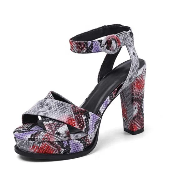 Chunky Heels Women Sandals High Heels Open toe Platform Genuine Leather Pumps Snakeskin Women's Shoes, Black red
Chunky Heels Women Sandals High Heels Open toe Platform Genuine Leather Pumps Snakeskin Women's Shoes, Black red