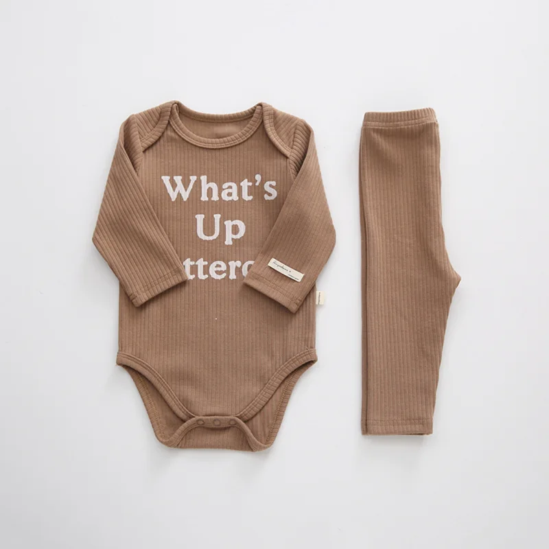 Ins Spring&Autumn Neutral Baby Clothes Set Toddler Clothing, What's Up Buttercup Printing Knit Baby Rompers
Ins Spring&Autumn Neutral Baby Clothes Set Toddler Clothing, What's Up Buttercup Printing Knit Baby Rompers