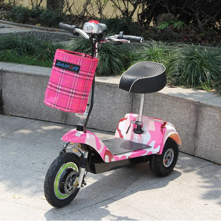 Adult Mini Foldable Electric Scooter 3 Wheel Lady Women Mini Electric Bike Bicycle Instead Of Walking 36V 300W Brushless Motor 8 Mini 3 Wheel Electric Scooter Folding for adult Max Motor Power Battery