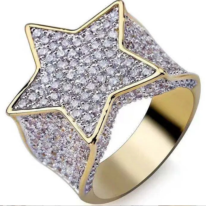 New Arrival Fashion Hotsale Big Bling Cubic Zircon Star Ring Iced Out Full Crystal Hips Hops Ring For Men
New Arrival Fashion Hotsale Big Bling Cubic Zircon Star Ring Iced Out Full Crystal Hips Hops Ring For Men