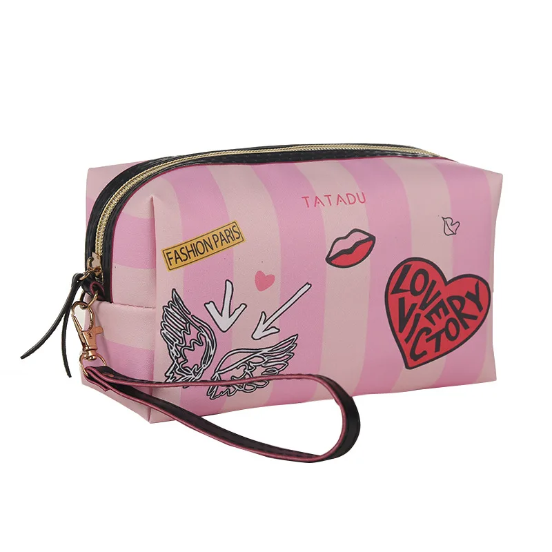 Cheap bulk wholesale small pillow shape cute lip heart printed women's custom logo print cosmetic bag, 5 colors can choose
Cheap bulk wholesale small pillow shape cute lip heart printed women's custom logo print cosmetic bag, 5 colors can choose