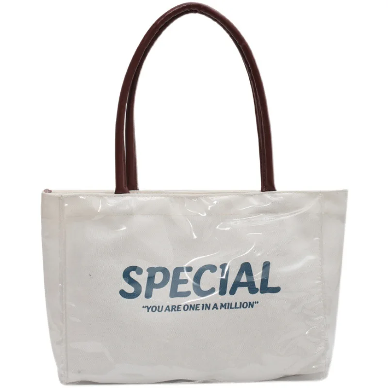 New transparent bags PVC bag, customized large-capacity canvas bag, waterproof and portable
New transparent bags PVC bag, customized large-capacity canvas bag, waterproof and portable