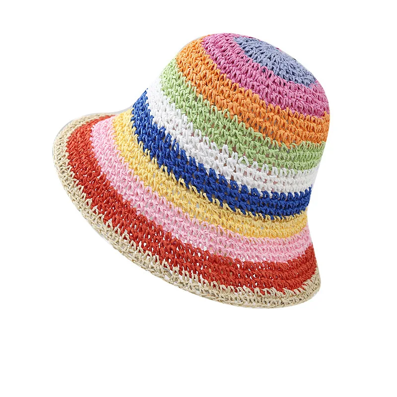 Summer Sun Shade Bucket Hat Seaside Big Floppy Sun Protection Women Fisherman Rainbow Straw Beach Hats
Summer Sun Shade Bucket Hat Seaside Big Floppy Sun Protection Women Fisherman Rainbow Straw Beach Hats