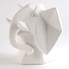 9 inch Matt White Home Hotel Restaurant Elephant Head Ceramic Wall Decor Decoration