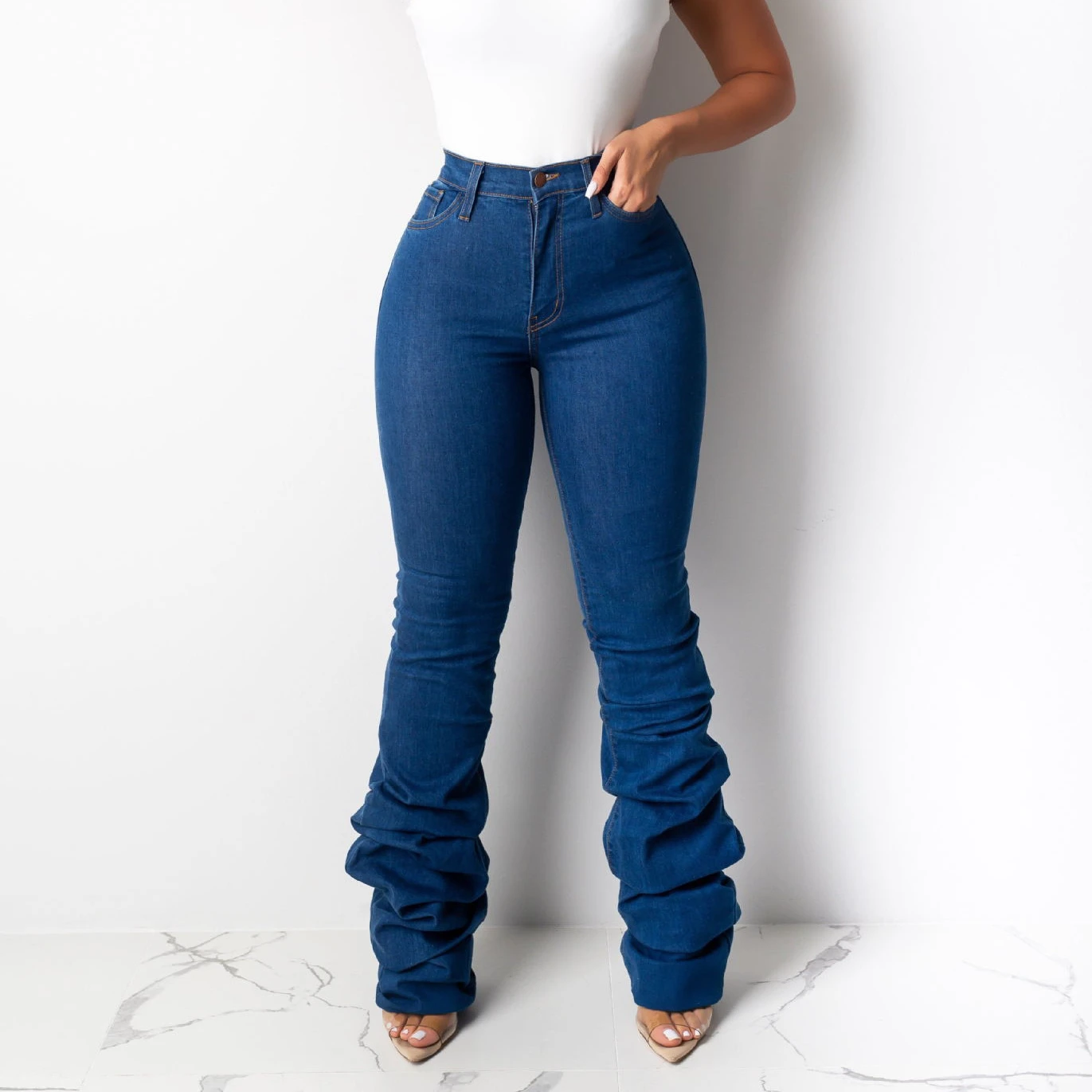 2021 Fall Women Clothes Women's Jeans Pants High Waist Sweatpants Pleated Flared Stacked Jeans Women's Trousers, 5 colors
2021 Fall Women Clothes Women's Jeans Pants High Waist Sweatpants Pleated Flared Stacked Jeans Women's Trousers, 5 colors