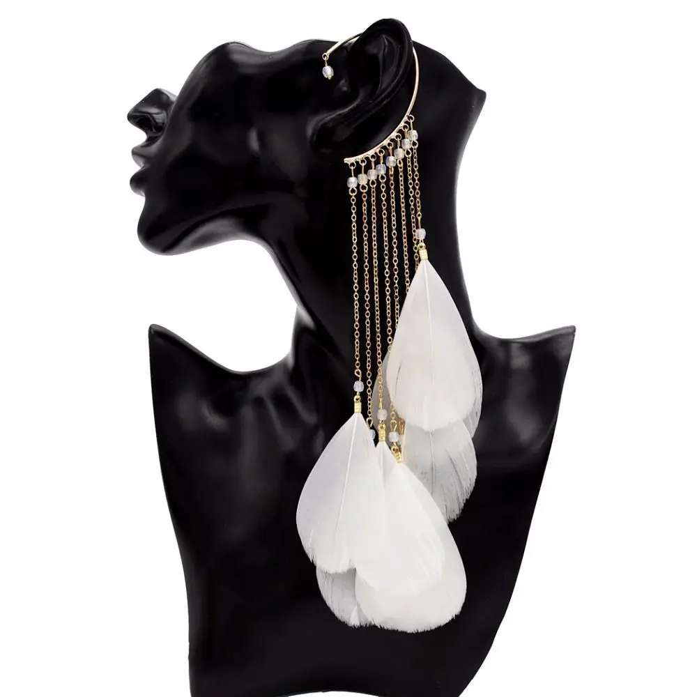 2020 New Fashion womens Feather Tassel Earrings Long Ear Wrap Charm Cuff Earring Non Pierced
2020 New Fashion womens Feather Tassel Earrings Long Ear Wrap Charm Cuff Earring Non Pierced