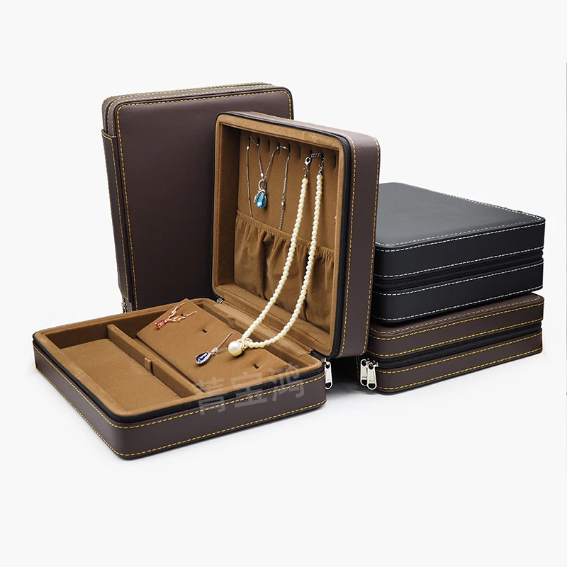 Wholesale high quality luxury black pu leather travel large jewelry organizer box, Brown,black
Wholesale high quality luxury black pu leather travel large jewelry organizer box, Brown,black