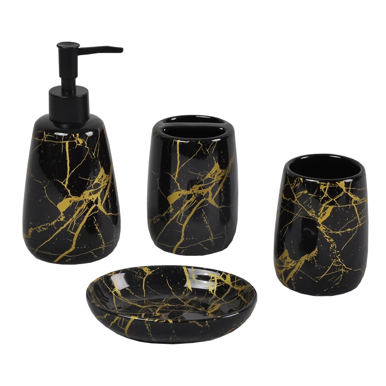 Wholesale Ceramic Decal Bathroom Accessories Set Black Luxury, Black Bathroom Set, Artificial Marble Bathroom Accessory Set
Wholesale Ceramic Decal Bathroom Accessories Set Black Luxury, Black Bathroom Set, Artificial Marble Bathroom Accessory Set