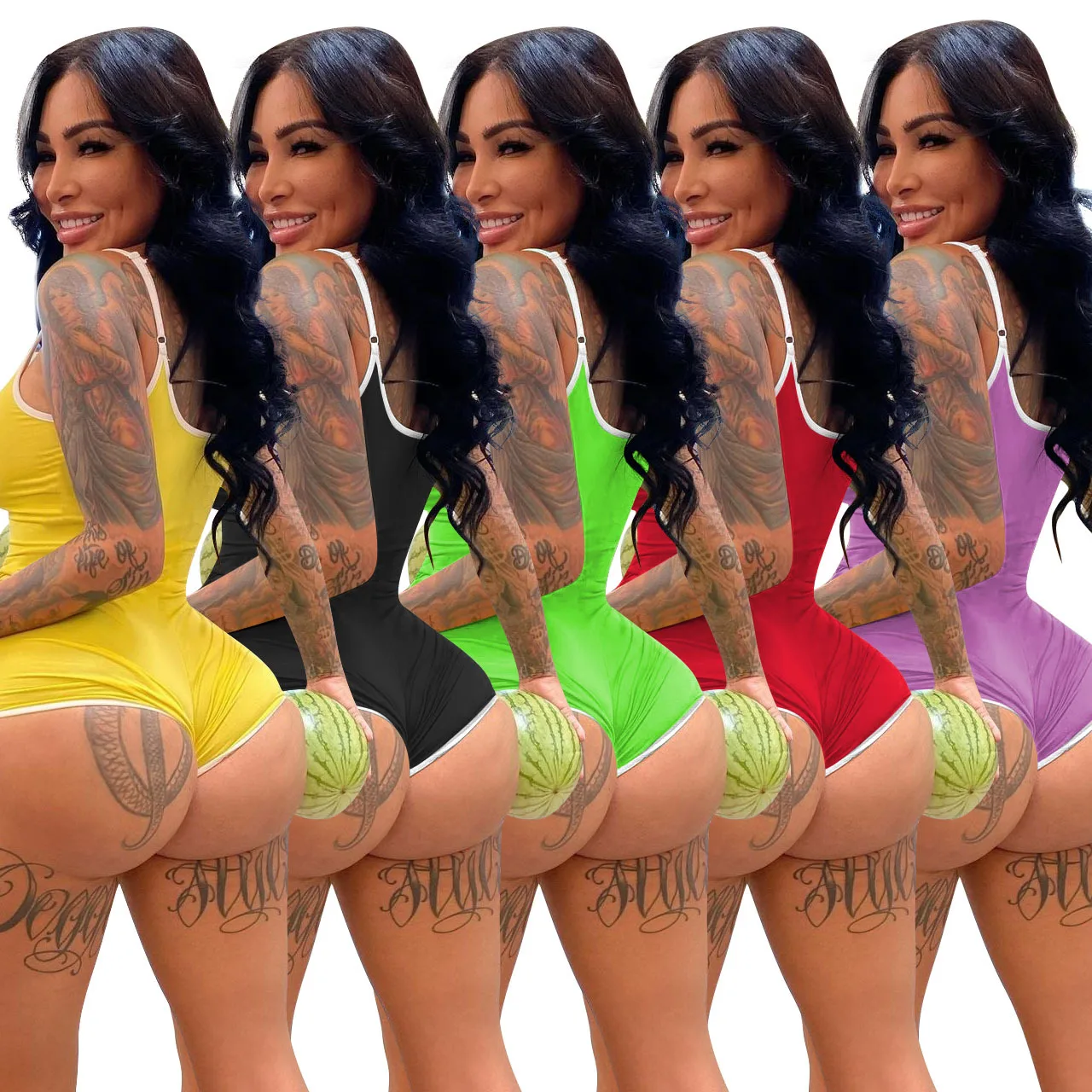 Dropshipping Solid Color Halter One Piece Short Sleeveless Backless Women Rompers 2021 Sexy Jumpsuit 2021 Bodysuit Sem Encosto
Dropshipping Solid Color Halter One Piece Short Sleeveless Backless Women Rompers 2021 Sexy Jumpsuit 2021 Bodysuit Sem Encosto