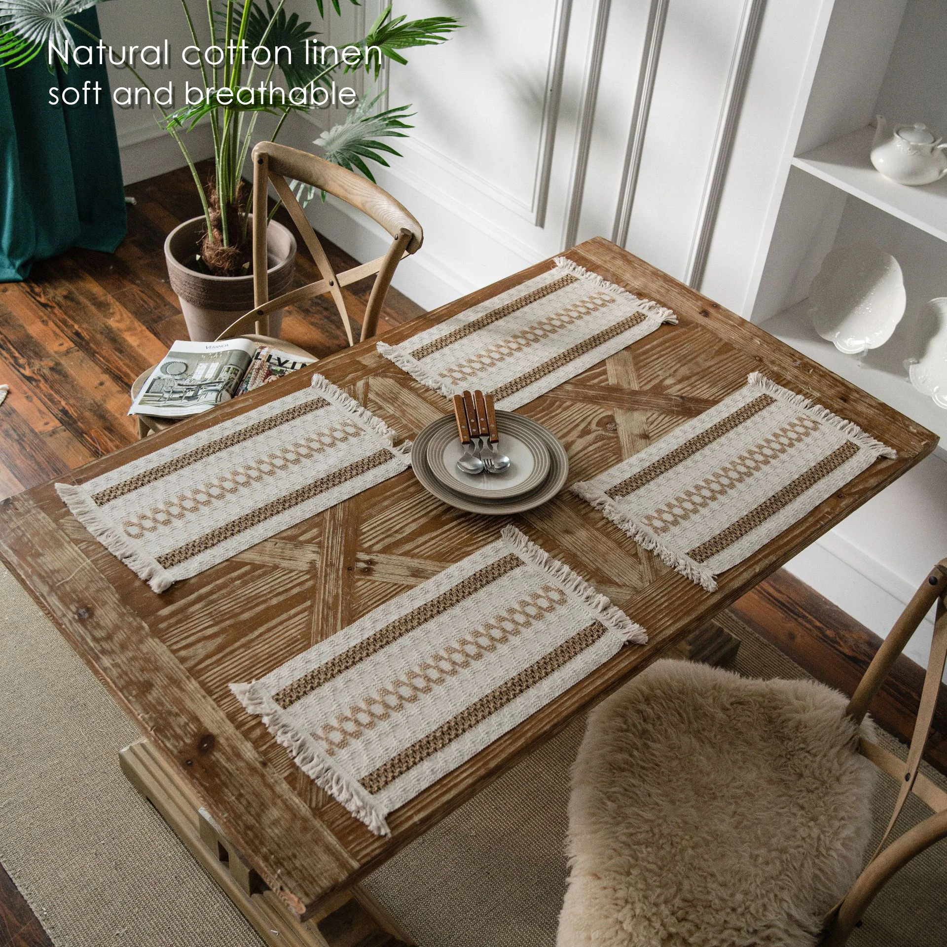 Lace tassel dining luxury bohemian woven fabric heat resistant hotel table placement mats linen set kitchen cotton
Lace tassel dining luxury bohemian woven fabric heat resistant hotel table placement mats linen set kitchen cotton