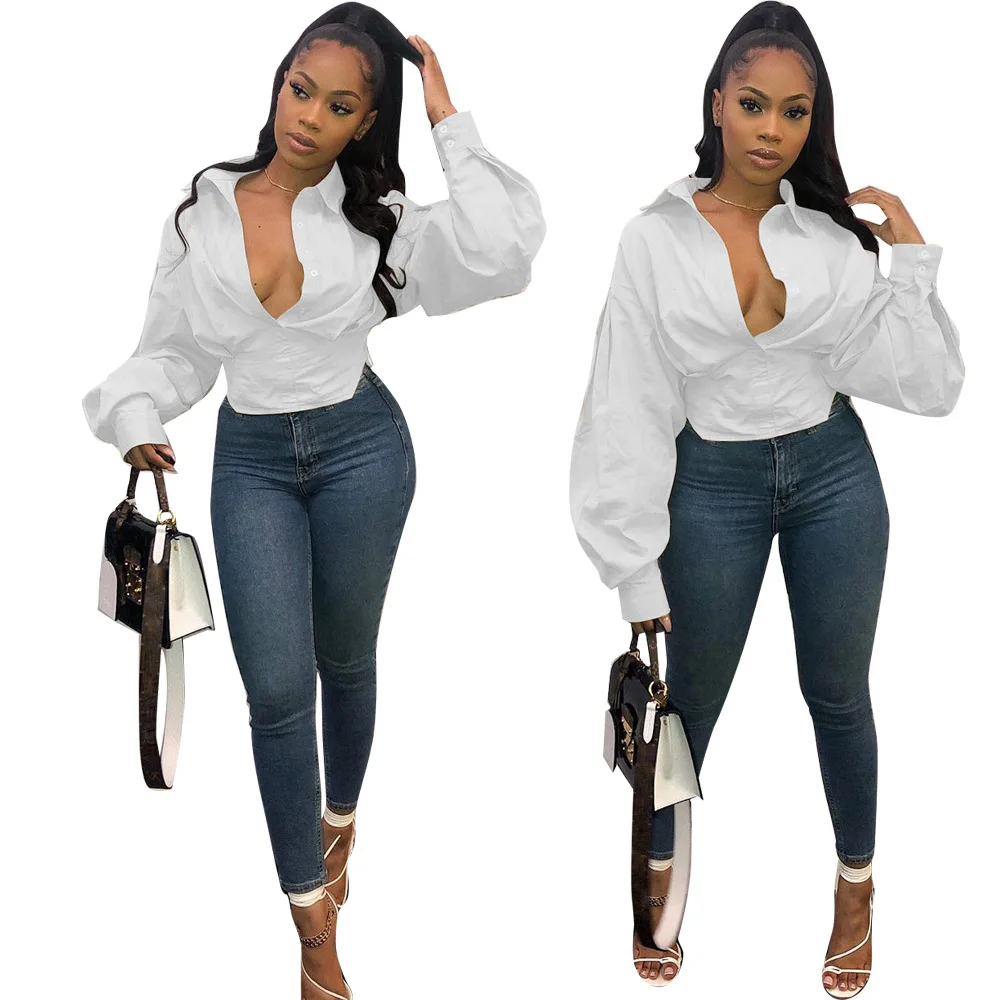 Designer Turn Down Collar Office Ladies Shirt Female Casual White Black Sexy Button Vintage Blouse Lantern Sleeve Elegant Shirt, White,black,khaki
Designer Turn Down Collar Office Ladies Shirt Female Casual White Black Sexy Button Vintage Blouse Lantern Sleeve Elegant Shirt, White,black,khaki