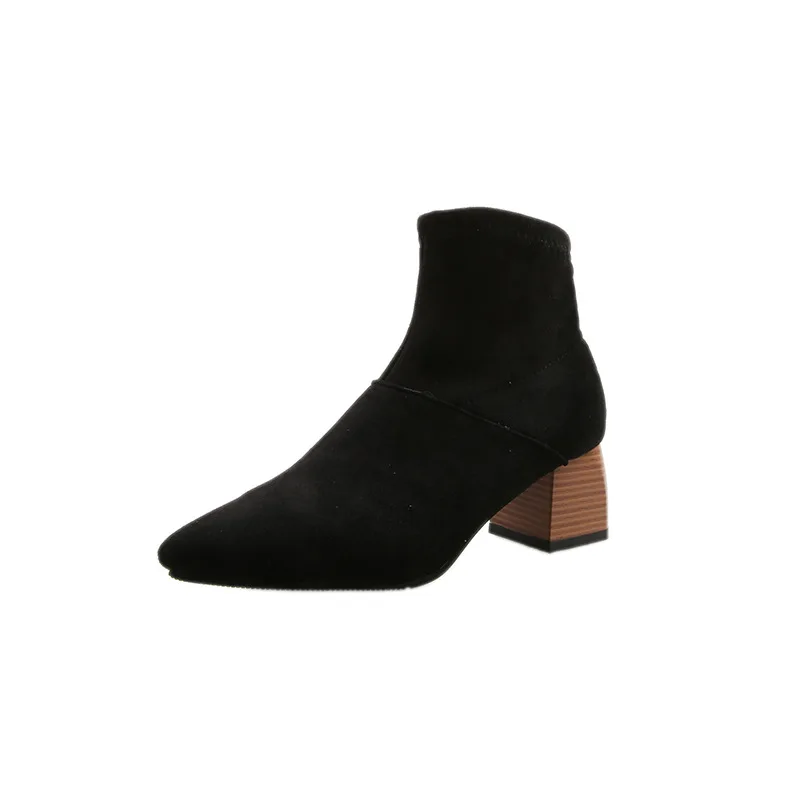 Amazon Hot Selling Women's Chelsea Boots Solid Color Suede Pointed Thick Heel Ladies Socks Boots
Amazon Hot Selling Women's Chelsea Boots Solid Color Suede Pointed Thick Heel Ladies Socks Boots