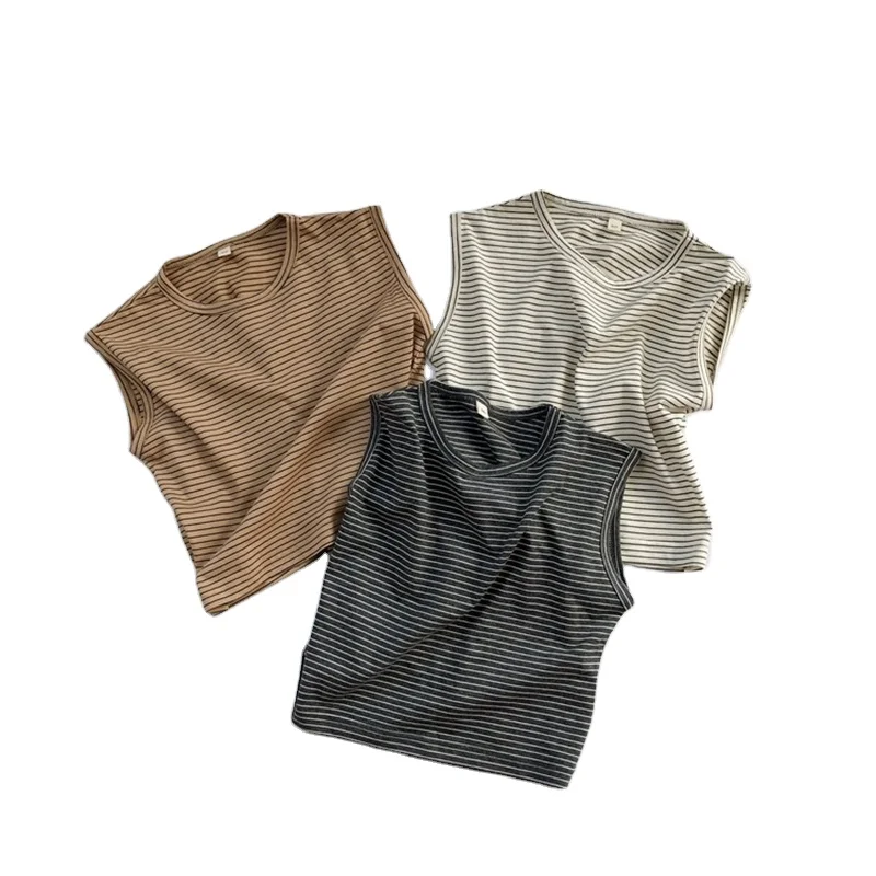 HXFS Korean INS Children Vest Sleeveless Kids Boys Tank Summer 100% Cotton Striped Boys Tees, As shown
HXFS Korean INS Children Vest Sleeveless Kids Boys Tank Summer 100% Cotton Striped Boys Tees, As shown