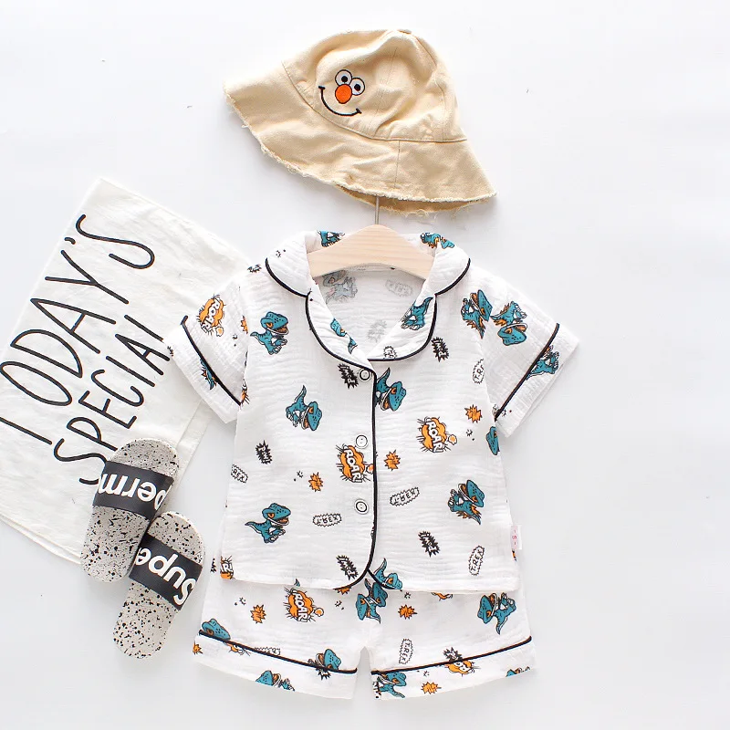 Wholesale summer new style boys and girls cotton pajamas, children's short-sleeved home service suits, Picture shows
Wholesale summer new style boys and girls cotton pajamas, children's short-sleeved home service suits, Picture shows