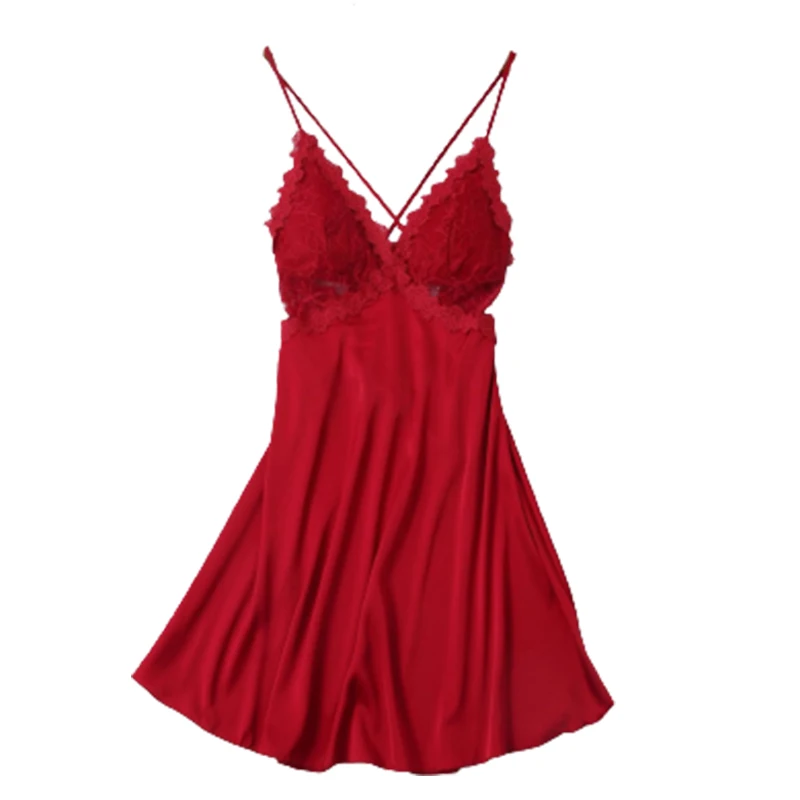 Wholesale popular ladies solid color chiffon V-neck sexy nightdress Women's Lace Sleepwear, 6 color
Wholesale popular ladies solid color chiffon V-neck sexy nightdress Women's Lace Sleepwear, 6 color