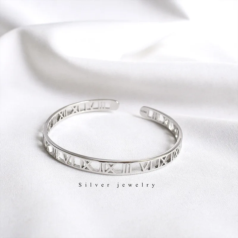 Roman numeral number Female 925 Sterling Silver Jewelry Bracelets Opening bracelets bangles
Roman numeral number Female 925 Sterling Silver Jewelry Bracelets Opening bracelets bangles